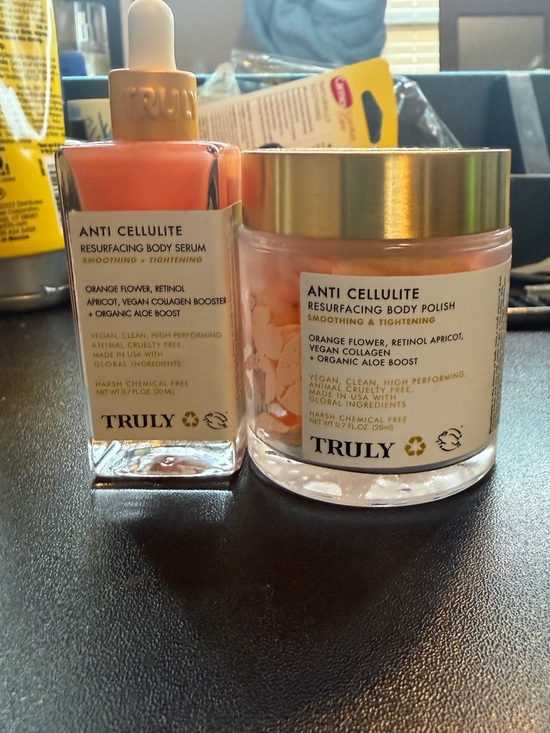 TRULY Other - TRULY Anti Cellulite Resurfacing Body Serum & Polish - Peach and Gold Accents
